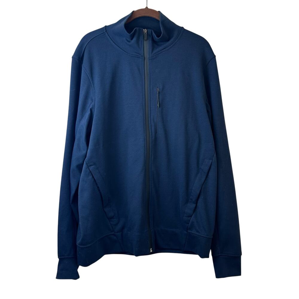 Mack Weldon Blue Full Zip Up Athleisure Athletic Jacket sz Large